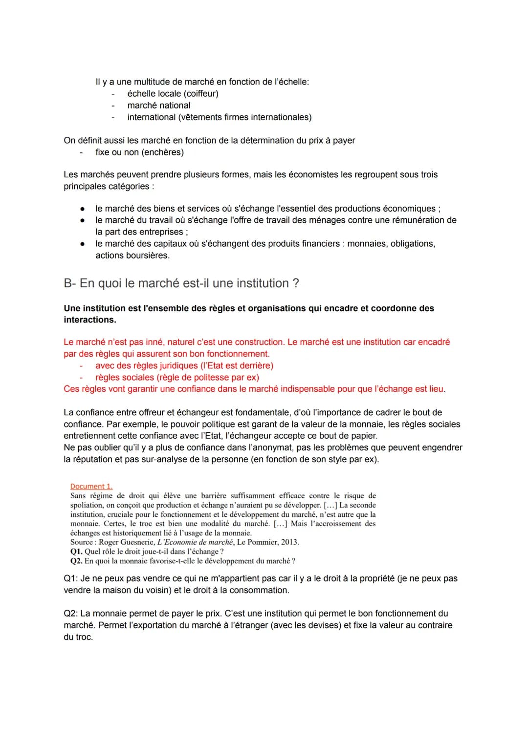 THÈME 1: LES MARCHÉS CONCURRENTIELS
Comment fonctionnent-ils?
I- Le marché: une institution centrale des économies modernes
Le marché de Str