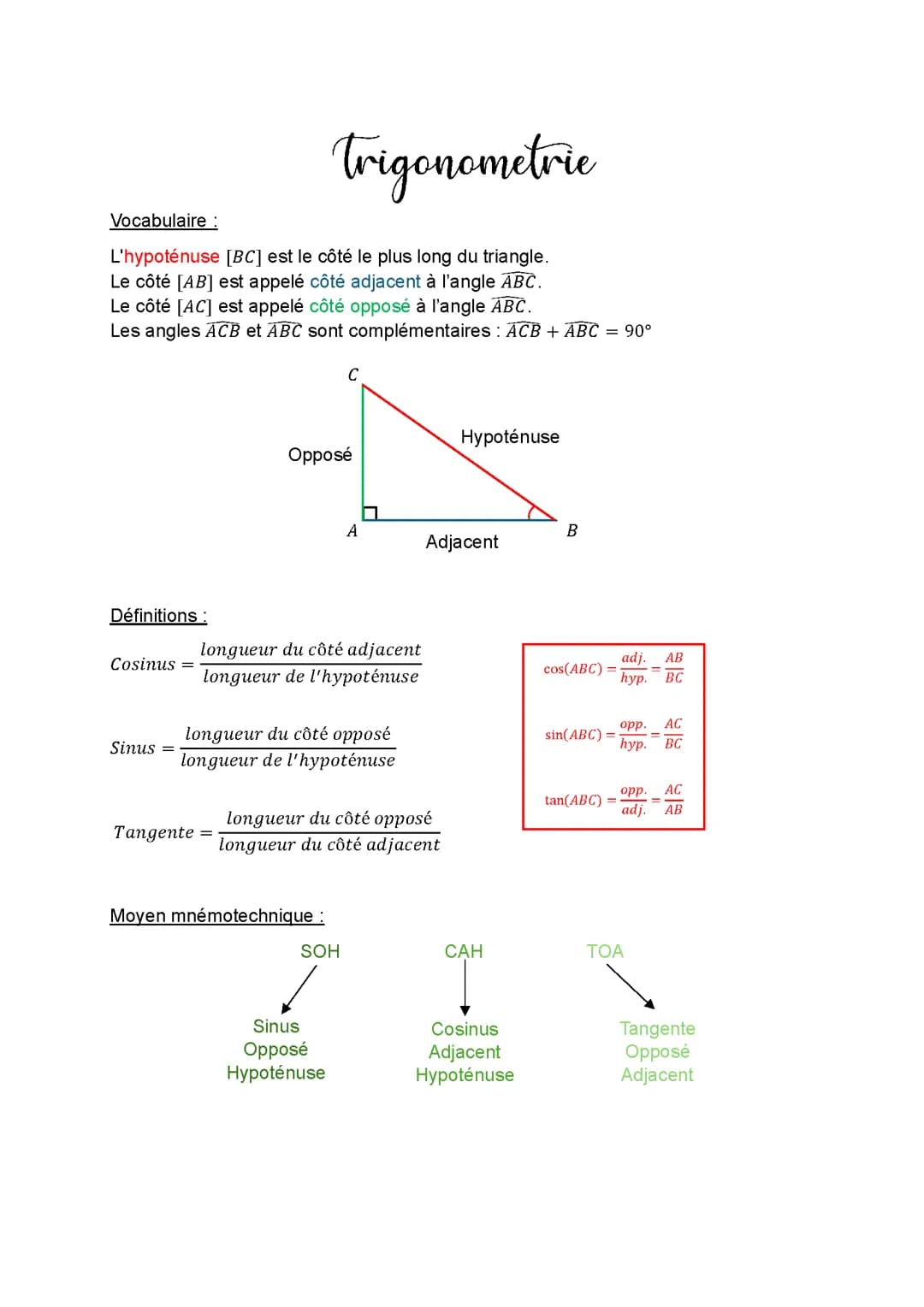 Trigonométrie