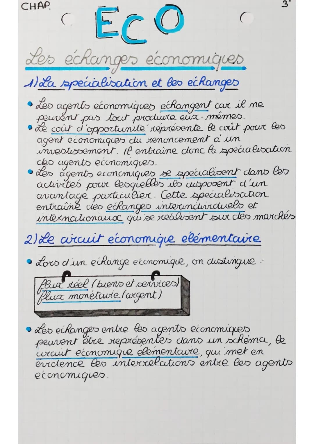 
<h2 id="laspcialisationetleschanges">La spécialisation et les échanges</h2>
<p>Les agents économiques échangent car ils ne peuvent pas tout