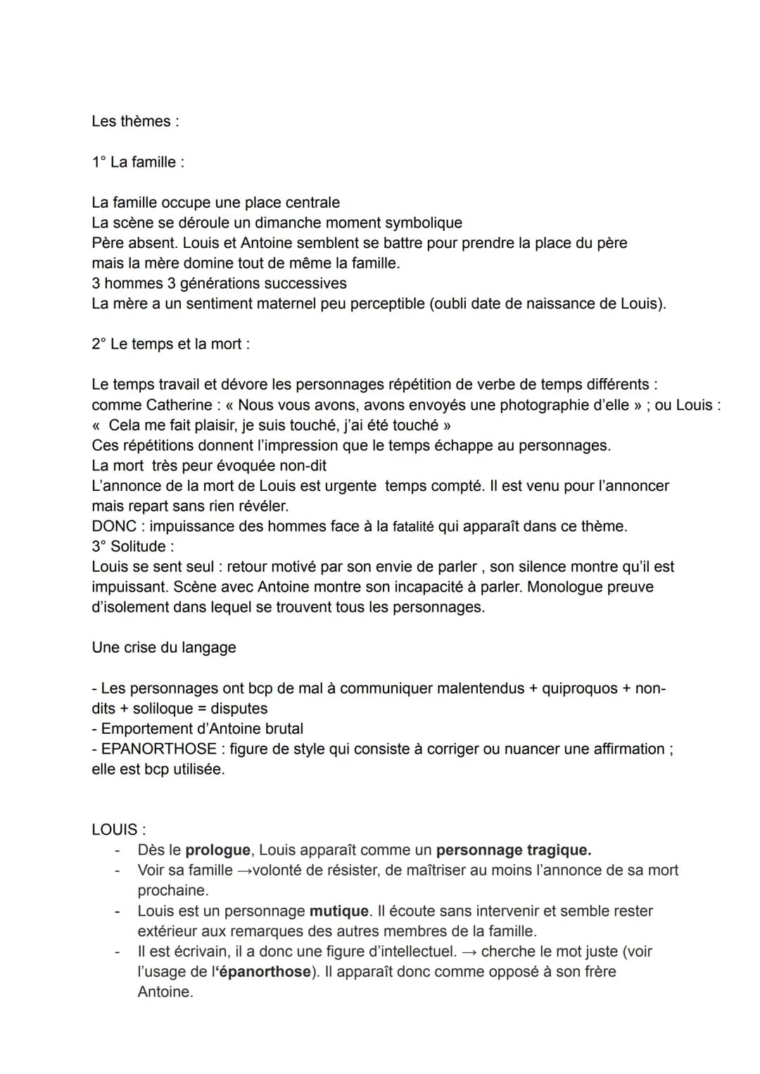 Dissertation Juste la fin du monde Jean-Luc Lagarce
Citations :
1) "C'est ce bonheur que je devrais m'offrir, hurler une bonne fois, mais je