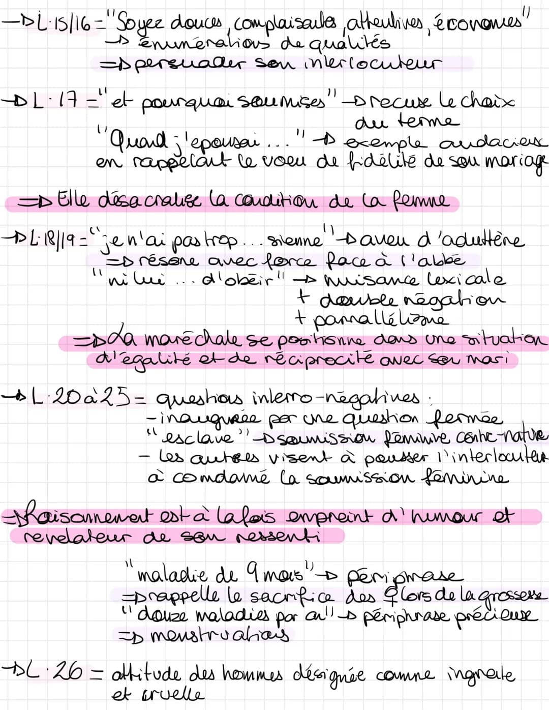 →→ L. 8 = " il ne m'importe de qui elles sent" Libre d'esprit
·l'auteur est très impolis" Delle ne cache passa avis
((
+2·9 = comparaison au