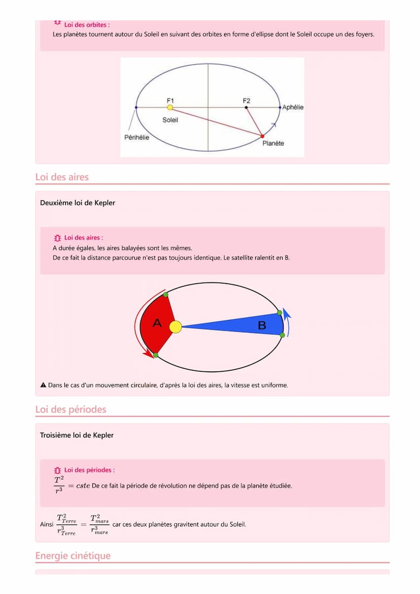 Kepler
Mouvements circulaires : repère de Frenet
Base de Frenet
Ce repère a pour origine le centre de gravité du système étudié et se déplac