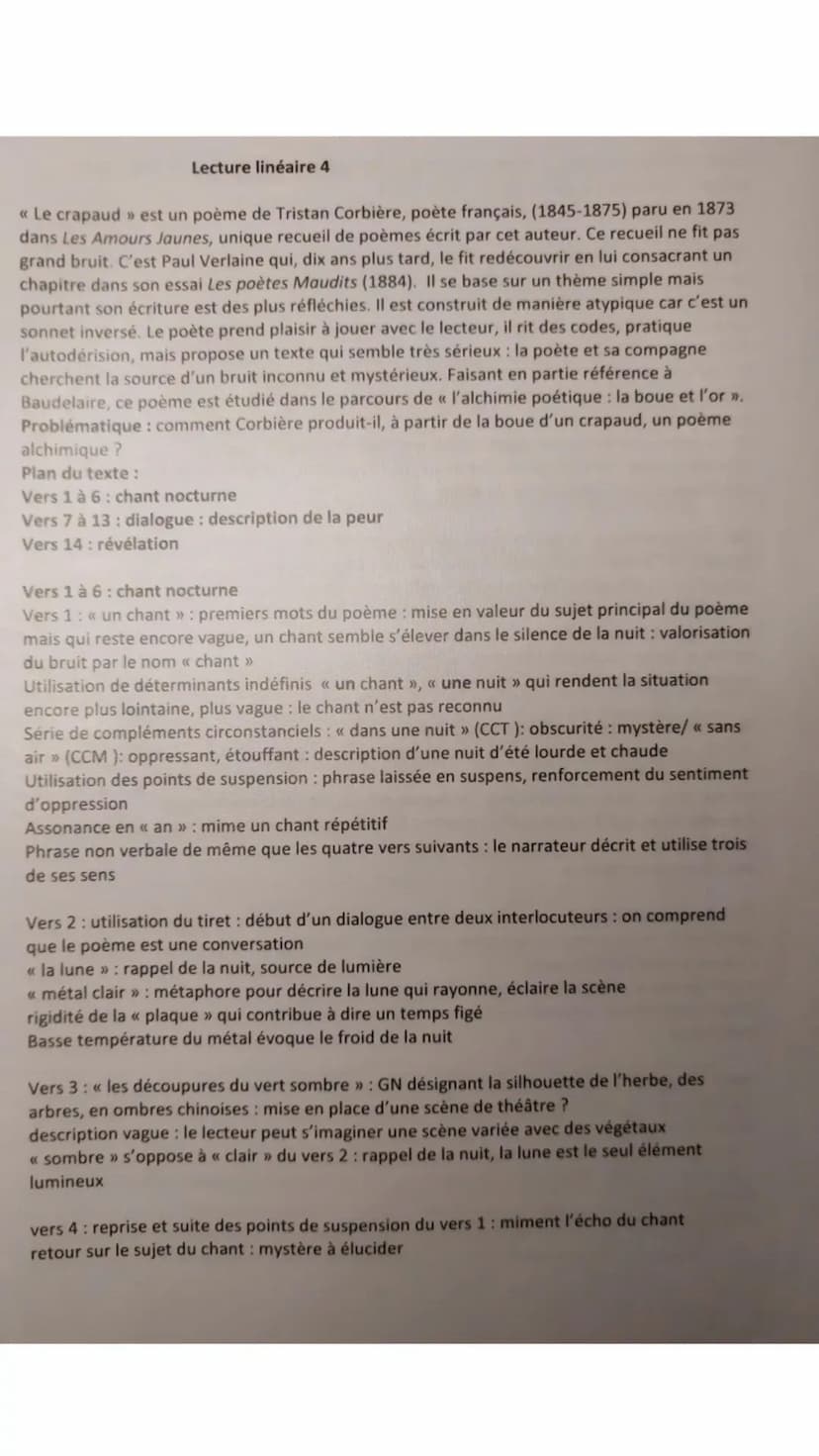 TRISTAN CORBIÈRE
LE CRAPAUD
LE CRAPAUD
Un chant dans une nuit sans air...
- La lune plaque en métal clair
Les découpures du vert sombre.
...