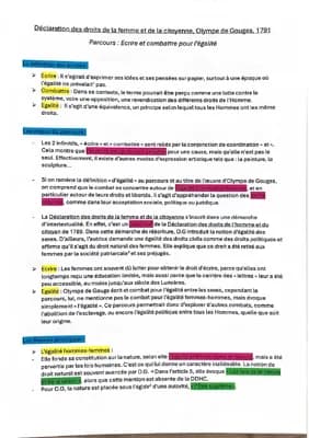 Know 1re: fiche de révision, dissertation Olympe de gouges Bac thumbnail