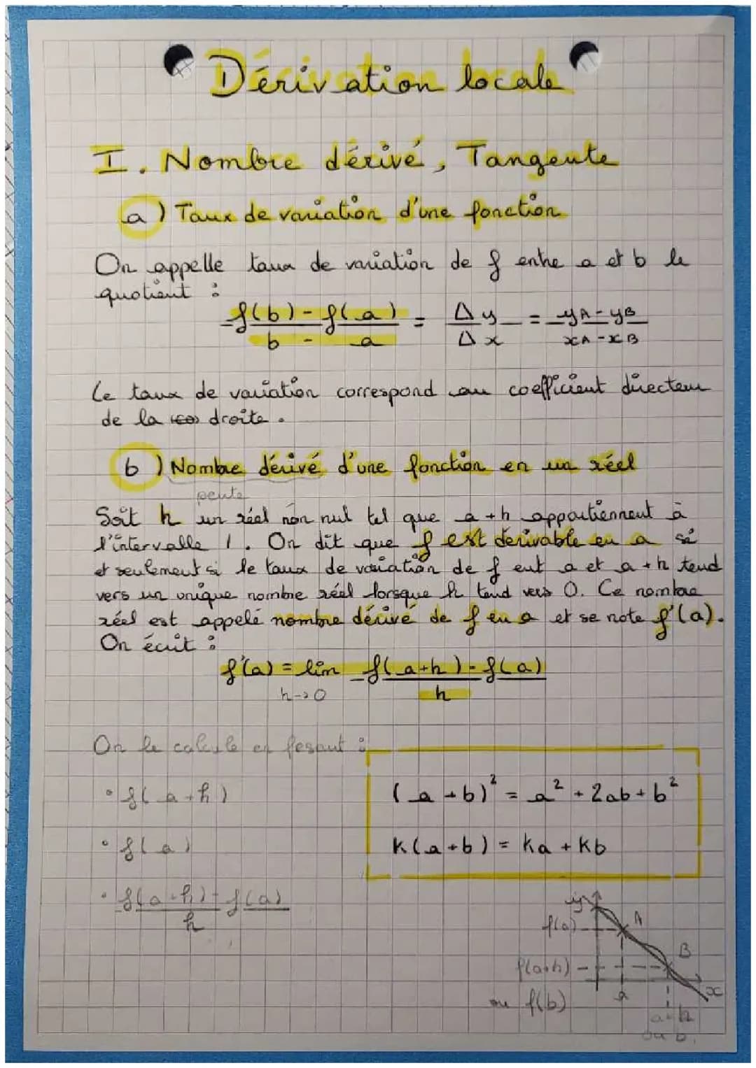 Comprendre le Calcul du Taux de Variation et la Tangente à une Courbe