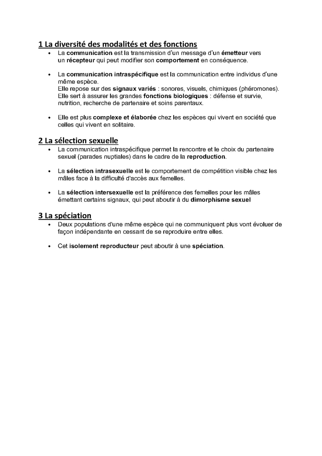 Communication intraspécifique et sélection sexuelle