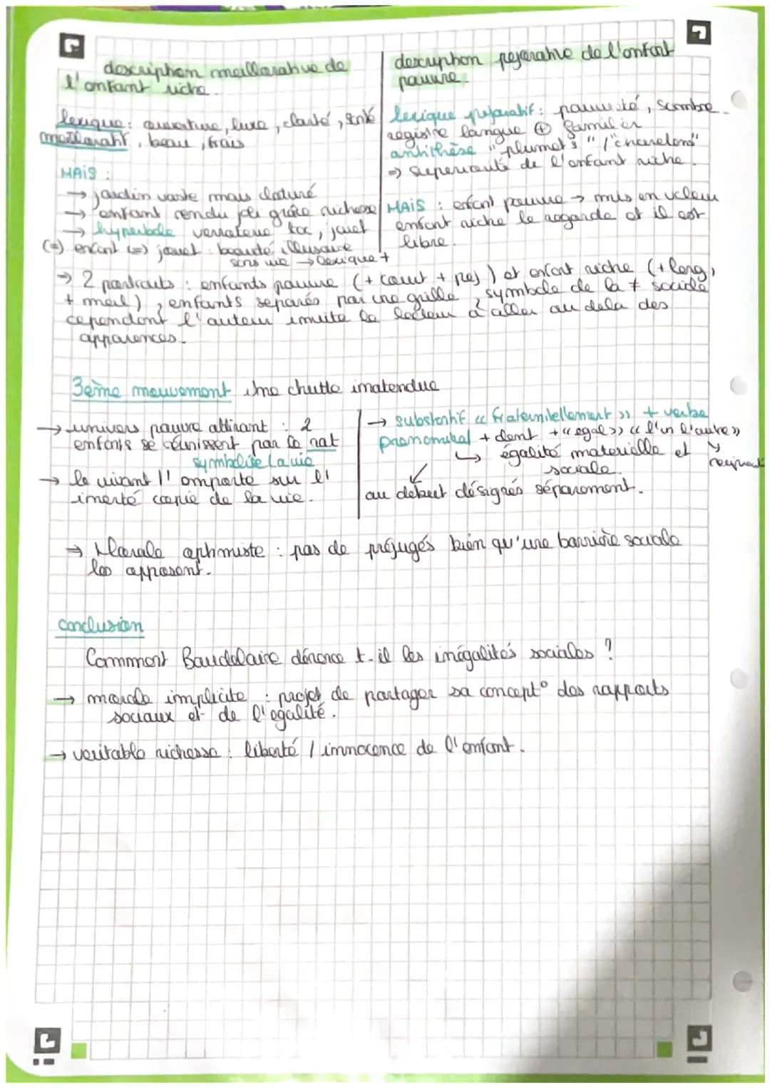 G
descriphon mallarative de
l'anFant richa
levique: ouverture, luxe, clarté, sont
motheraht, beau, frais
MAIS:
description pejorative de l'e