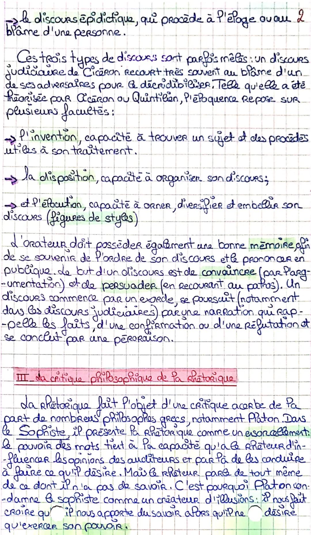 le discours epidictique, qui procède à l'éloge d
ou all
blâme d'une personne.
2
Ces trois types de discours sont parfois mêles: un discours

