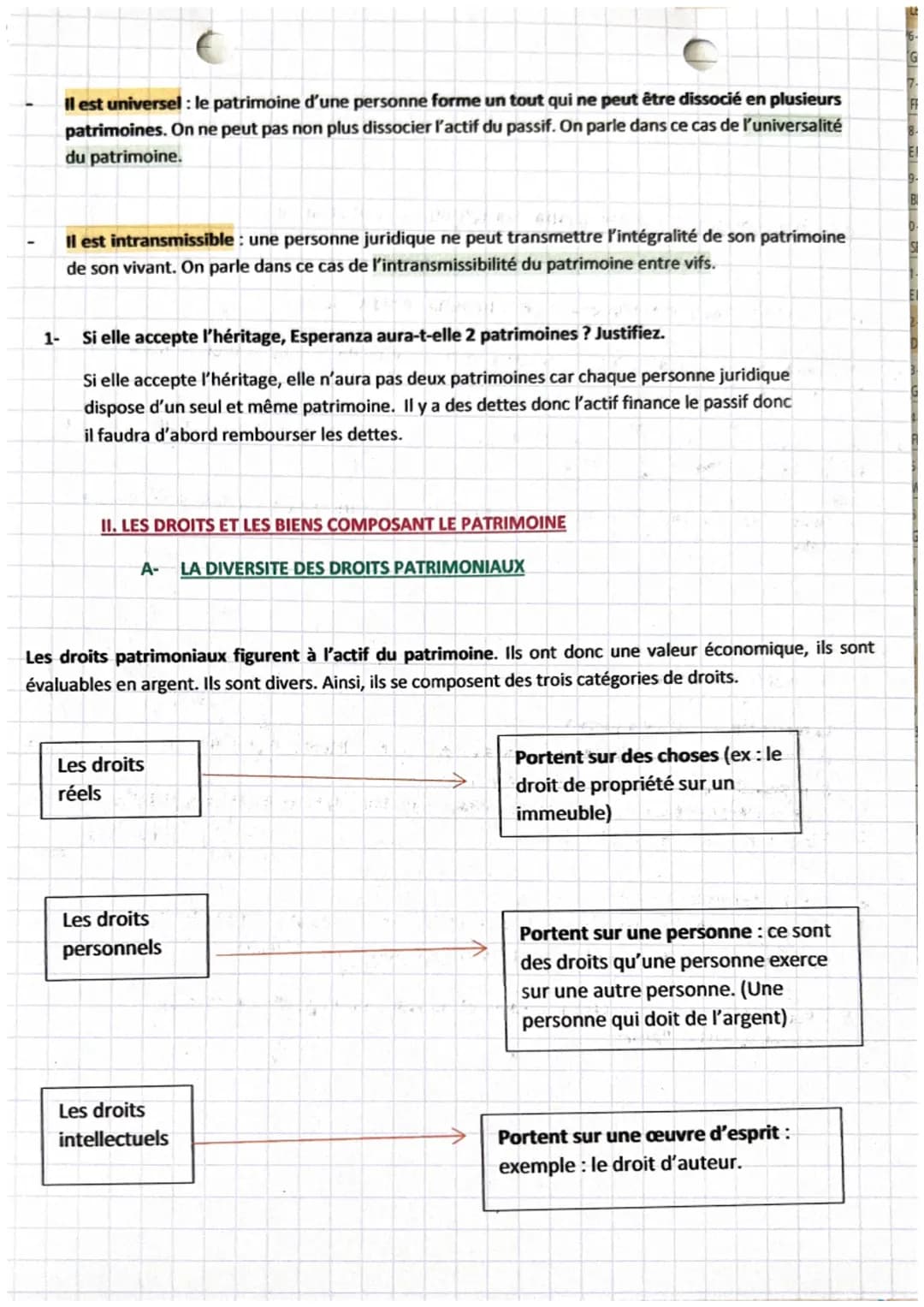 1
droit
chapitre 9
Introduction :
La personne juridique est donc dotée de la personnalité juridique. (titulaire de droit et
obligation)
1
Pa