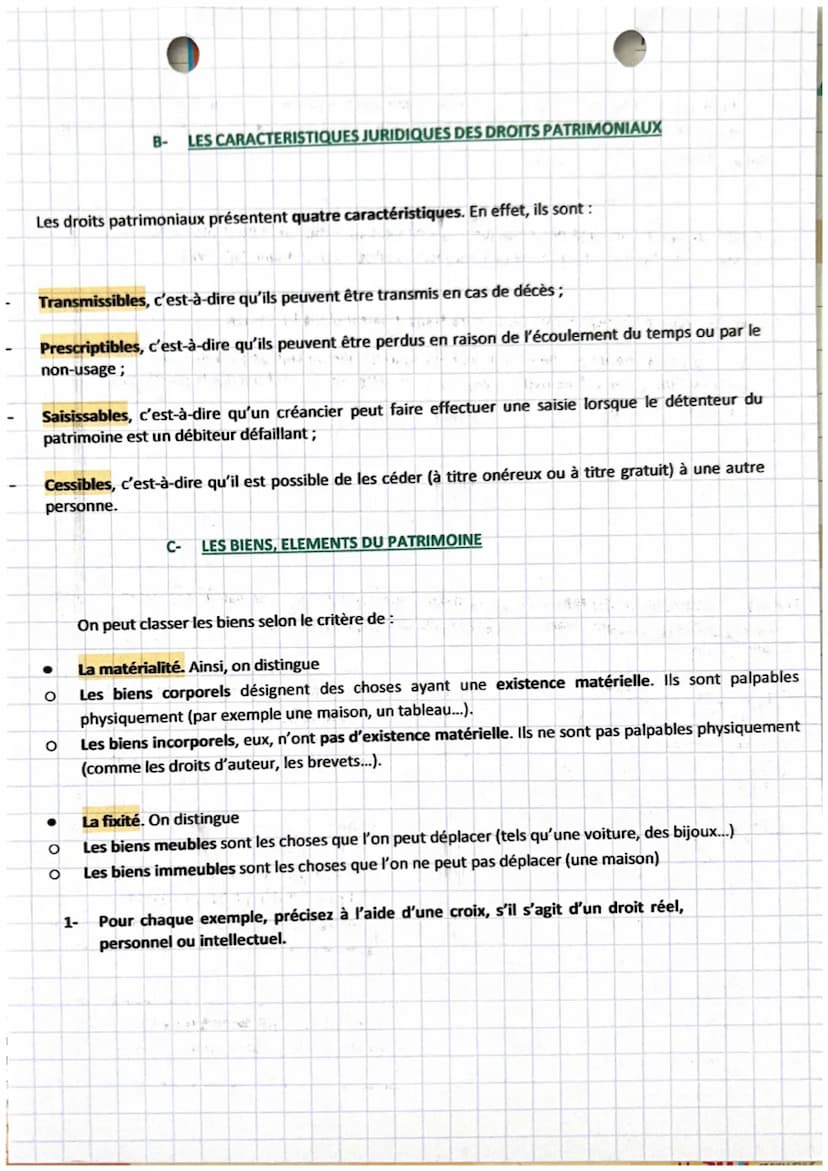 1
droit
chapitre 9
Introduction :
La personne juridique est donc dotée de la personnalité juridique. (titulaire de droit et
obligation)
1
Pa