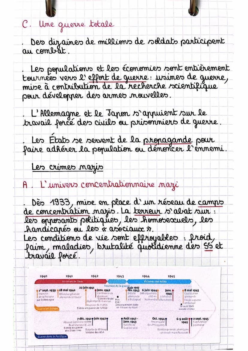 3
» La seconde
Une
A. Une
histoire
guerre mondiale
totale et d'anéantissement
d'anéantissement
guerre
Les affrontements militaires sont d'un