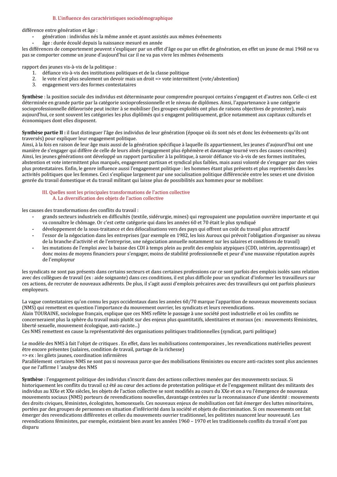 Science politique
Chapitre 7: Comment expliquer l'engagement politique dans les sociétés démocratiques ?
Définitions :
Engagement politique 