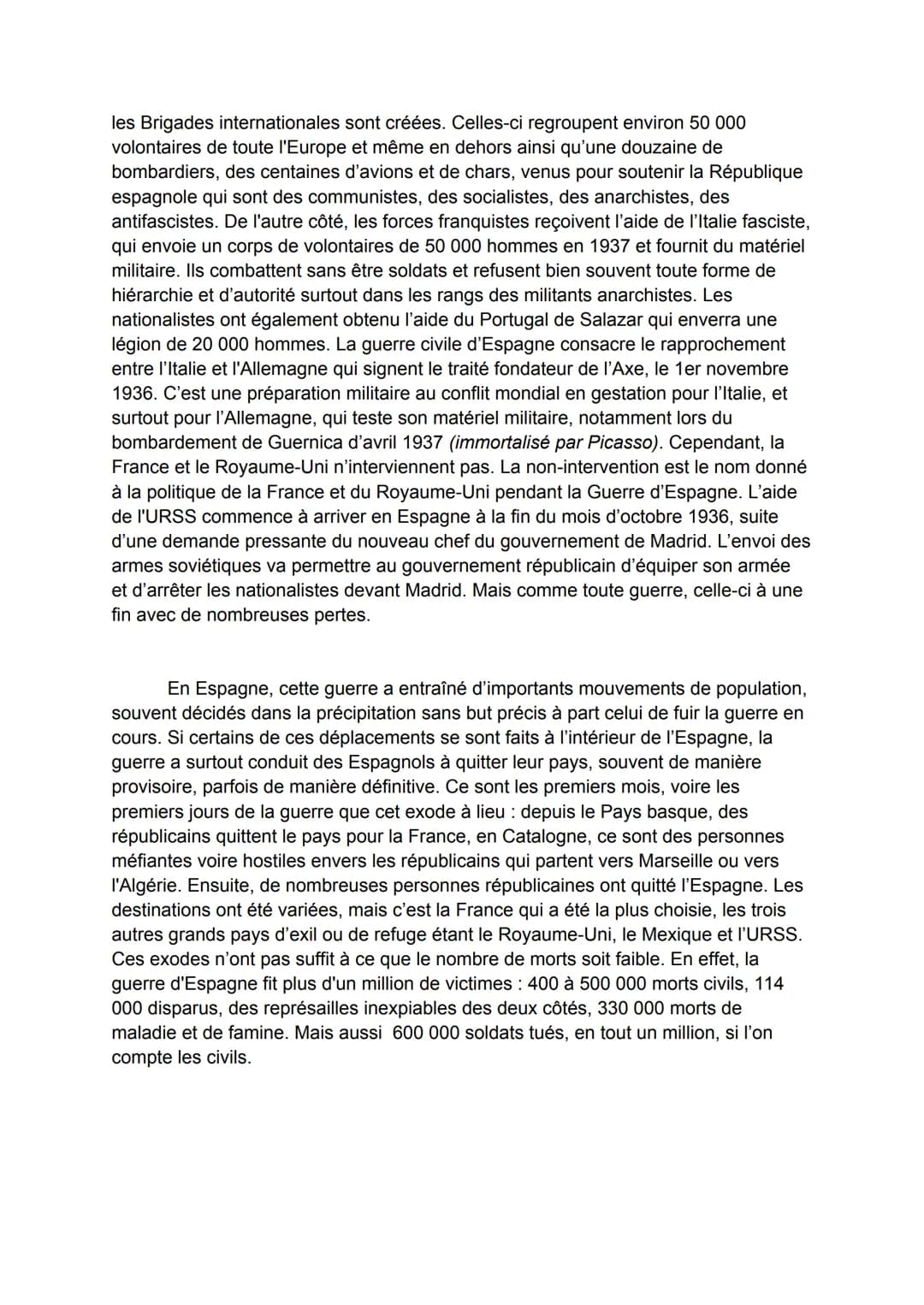 Histoire
Sujet : Les interventions étrangères dans la Guerre civile espagnole
La guerre civile espagnole, également appelée guerre d'Espagne