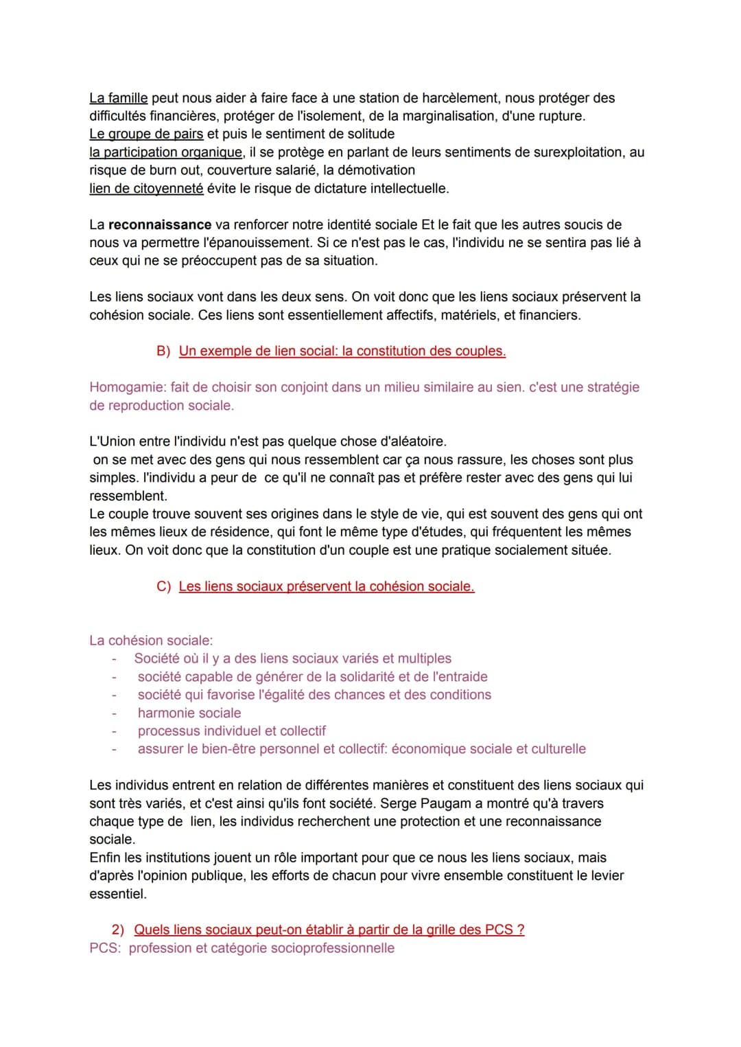 CHAPITRE 4: Comment se construisent les différents types
de liens sociaux?
1) il existe une grande de diversité de liens sociaux
A) La prése