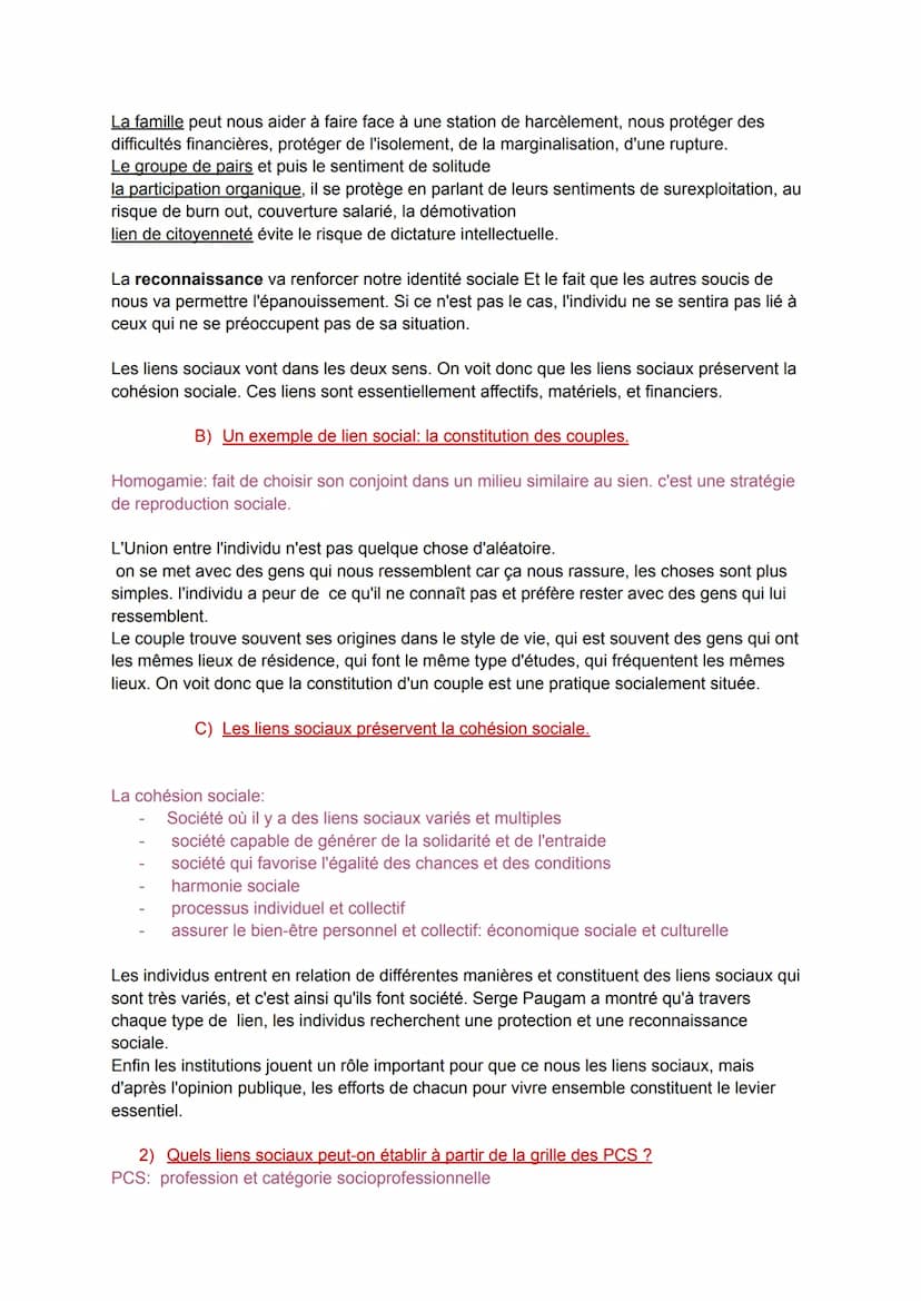 CHAPITRE 4: Comment se construisent les différents types
de liens sociaux?
1) il existe une grande de diversité de liens sociaux
A) La prése