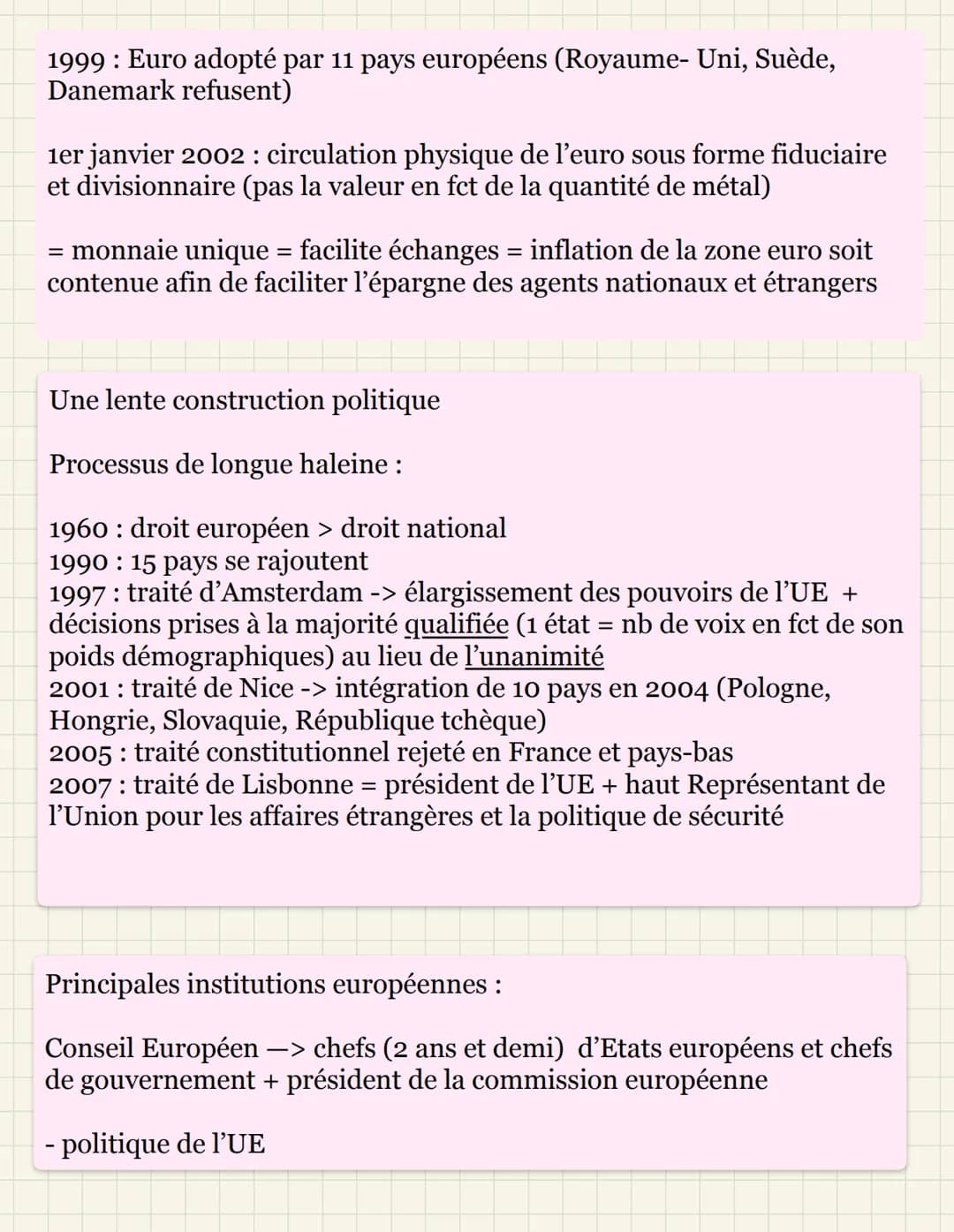 La construction européenne
Un ensemble économique intégré
1950: début de sa construction
1957: signature du traité de Rome entre 6 pays (Fra