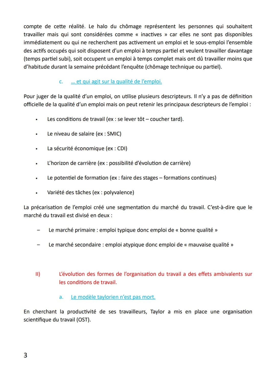 Chapitre 7 : Quelles mutations du travail et de l'emploi ?
Sociologie
Problématique en quoi les mutations du travail ont-elles bouleversées 