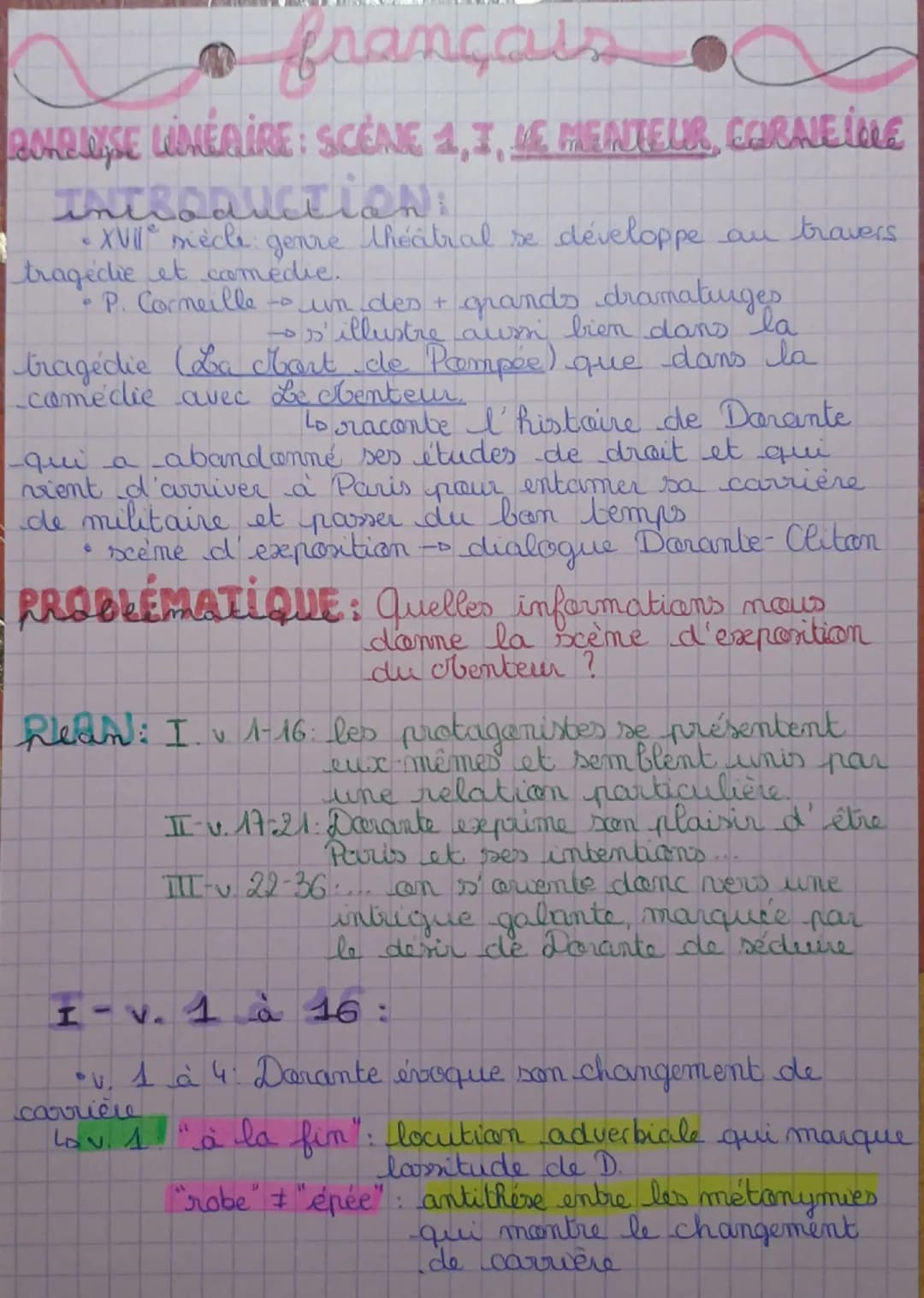 • français
BONDSE LIMEAIRE: SCENE 1,7, LE MENTEUR, CORALE INLE
Introduction:
• XVII mècle genre théâtral se développe au travers
tragédie et
