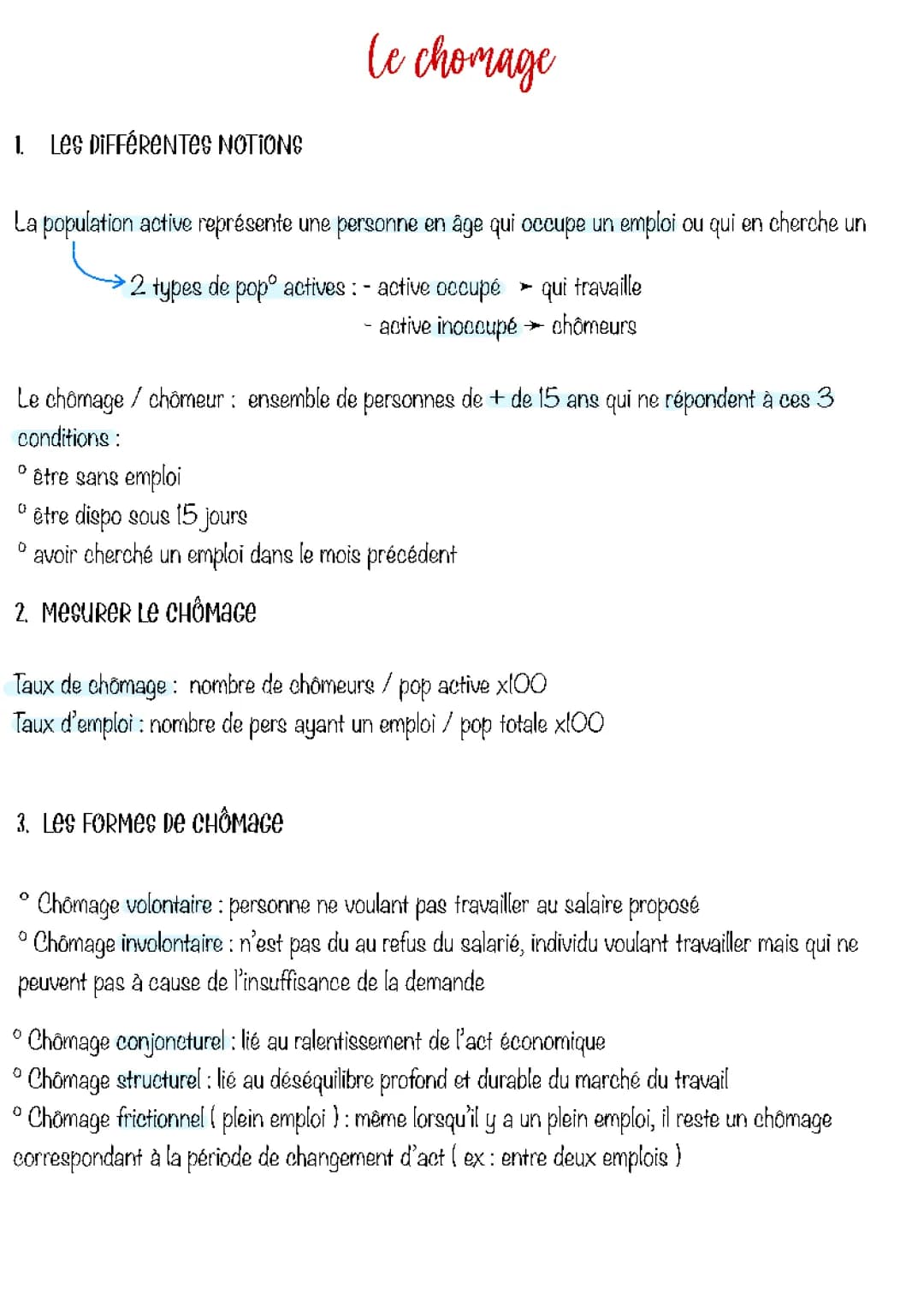 Le chomage en économie