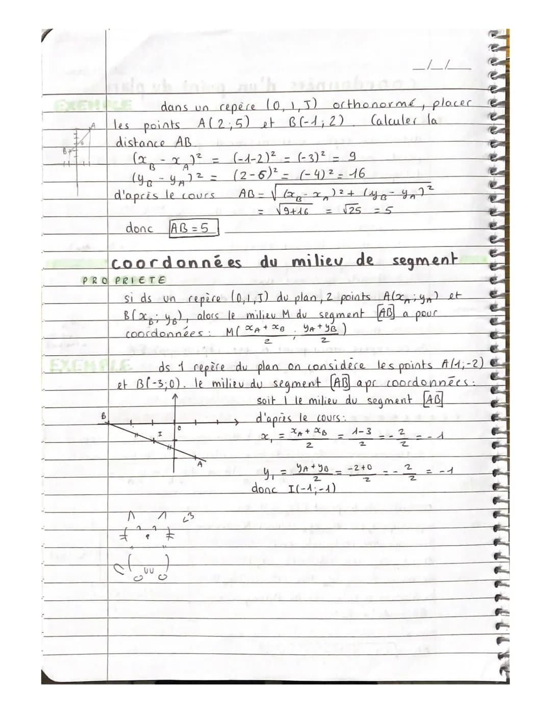 coordonnées d'un point du plan
DEF
definir un repère orthonormé du plan, c'est choisir 3.
points non alignés dans un ordre précis: 0, I, J
t