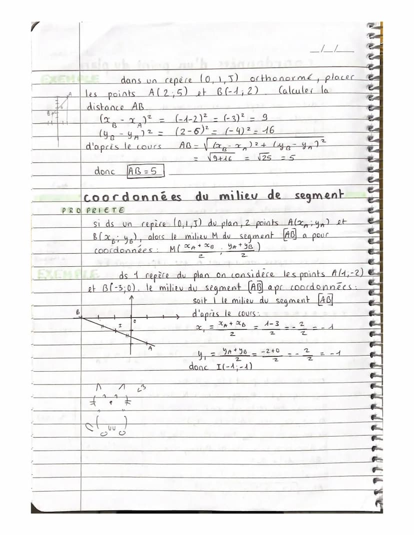 coordonnées d'un point du plan
DEF
definir un repère orthonormé du plan, c'est choisir 3.
points non alignés dans un ordre précis: 0, I, J
t