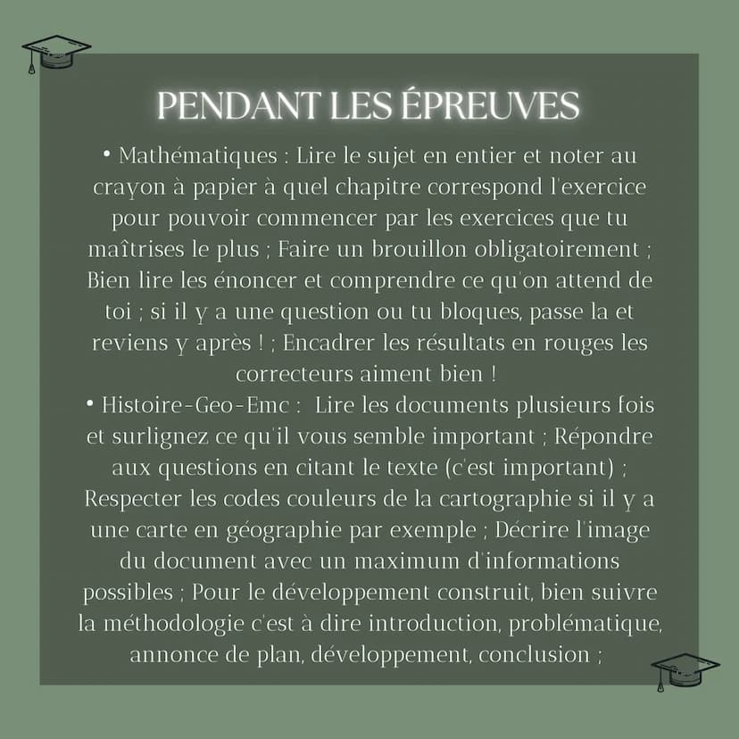 Conseils
BREVET
Epreuves ecrites
Sucesswithaliyah PRÉSENTATION
• Je vous fait ce post pour vous aider à avoir le
brevet à l'aide de mes méth