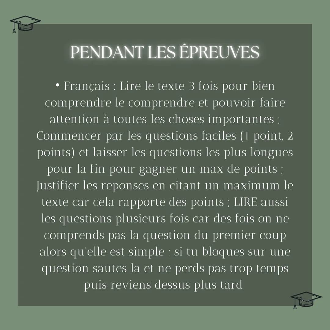 Conseils
BREVET
Epreuves ecrites
Sucesswithaliyah PRÉSENTATION
• Je vous fait ce post pour vous aider à avoir le
brevet à l'aide de mes méth