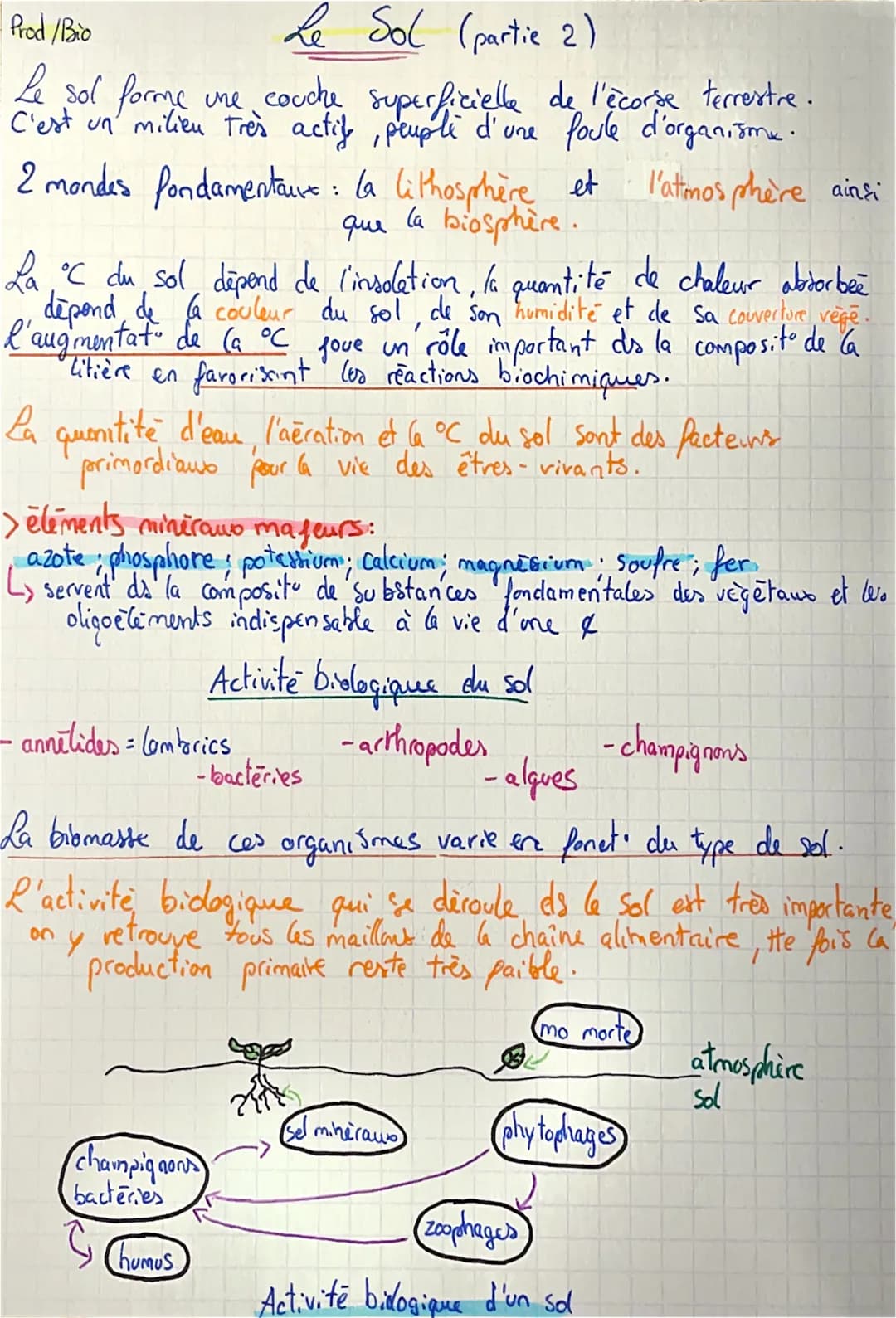 
<p>Le sol est une formation naturelle qui naît, évolue et éventuellement disparaît, tout en constituant un milieu en équilibre fragile résu