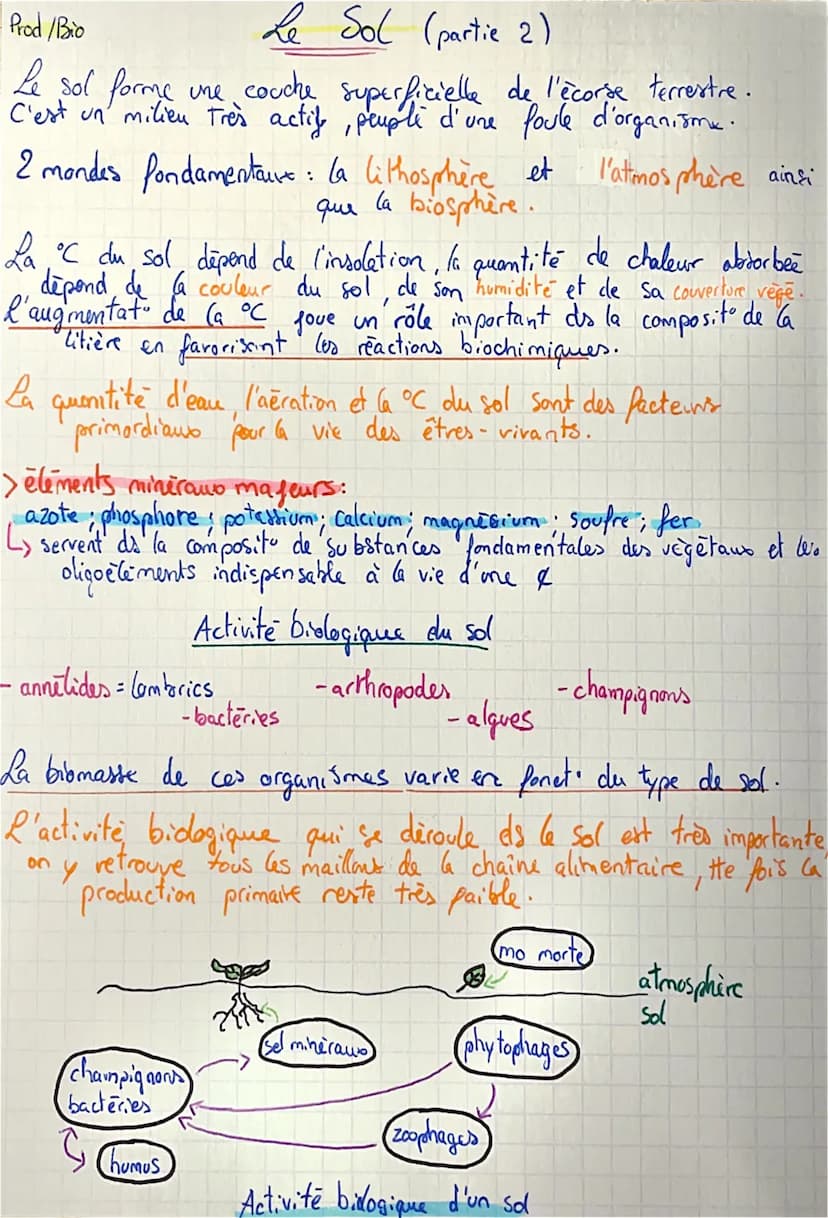 
<p>Le sol est une formation naturelle qui naît, évolue et éventuellement disparaît, tout en constituant un milieu en équilibre fragile résu