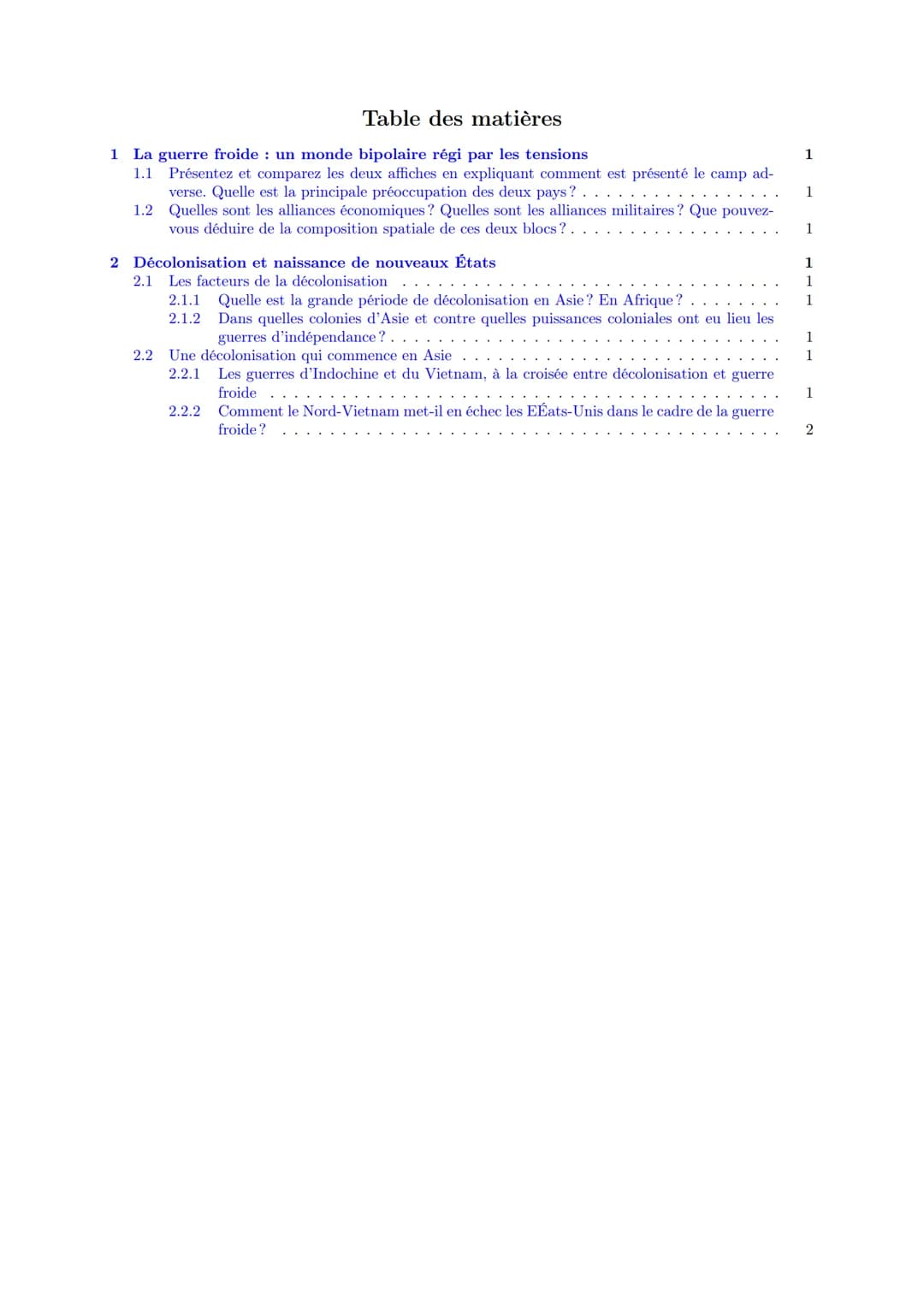 LYCEE GENERAL ET TECHNOLOGIQUE LA BRUYERE
Une nouvelle donne géopolitique :
bipolarisation et émergence du tiers- monde
31 janvier 2022
AFFI