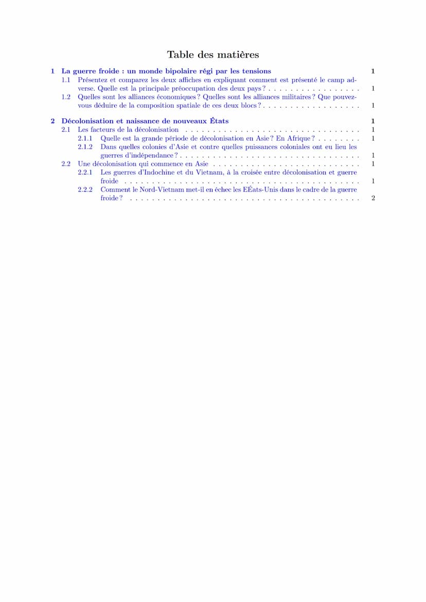 LYCEE GENERAL ET TECHNOLOGIQUE LA BRUYERE
Une nouvelle donne géopolitique :
bipolarisation et émergence du tiers- monde
31 janvier 2022
AFFI