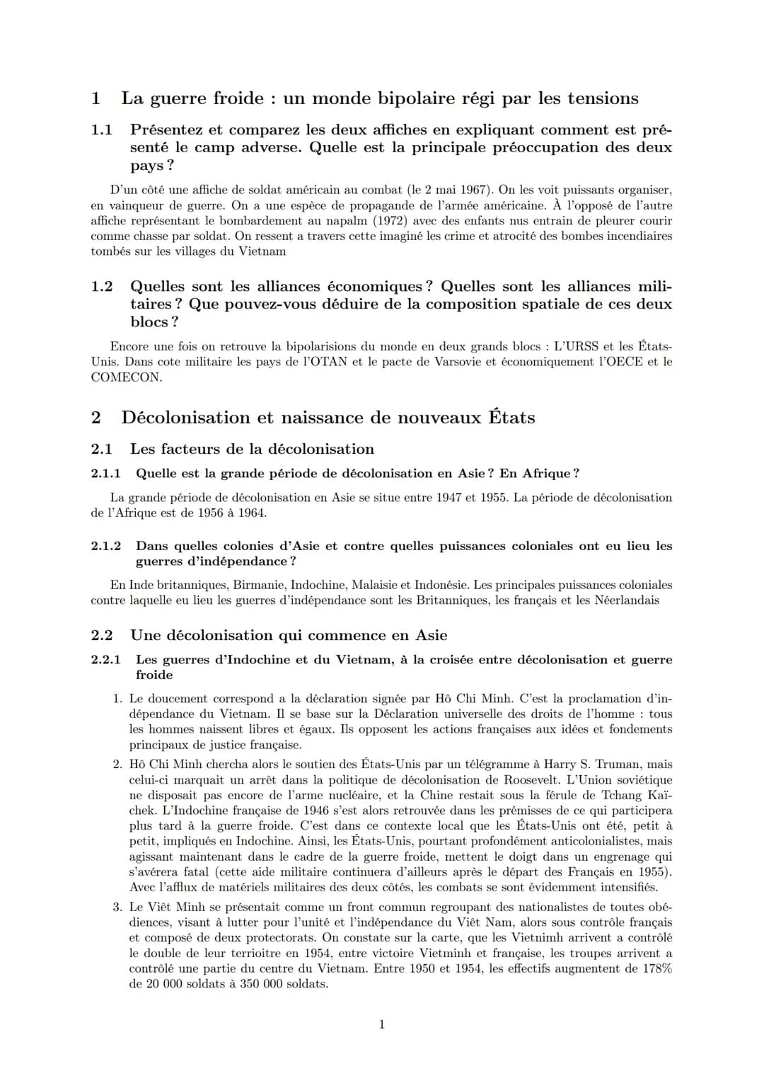 LYCEE GENERAL ET TECHNOLOGIQUE LA BRUYERE
Une nouvelle donne géopolitique :
bipolarisation et émergence du tiers- monde
31 janvier 2022
AFFI