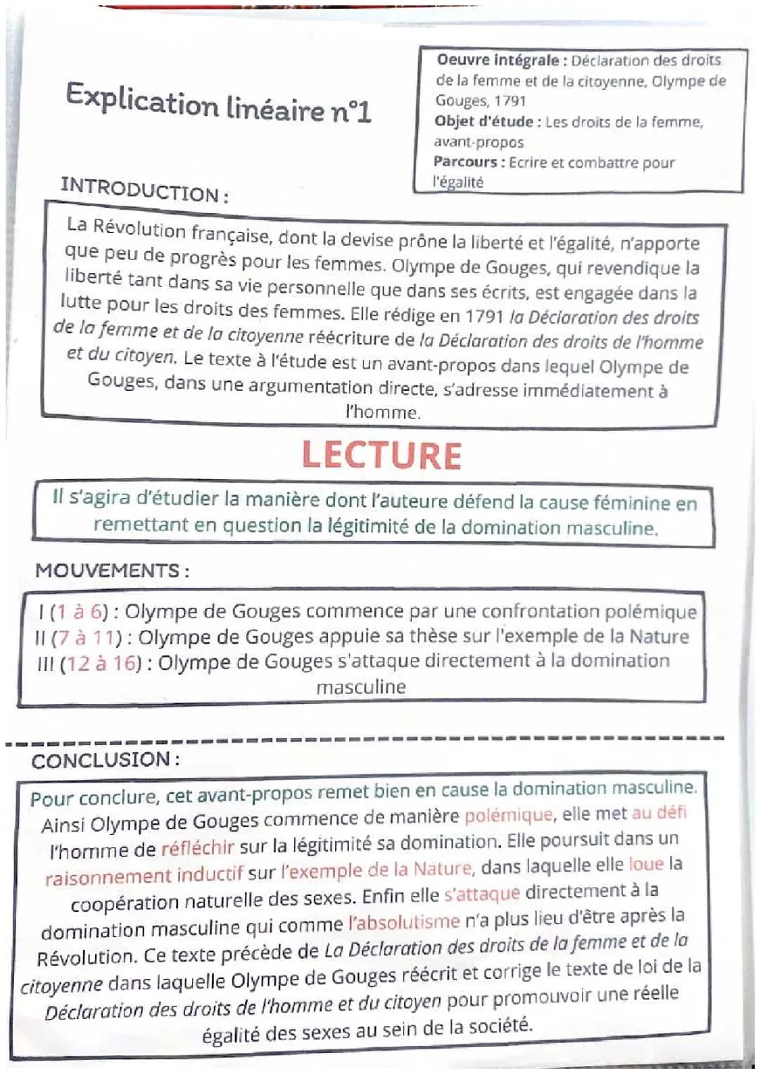  avant propos ddfc explication linéaire 