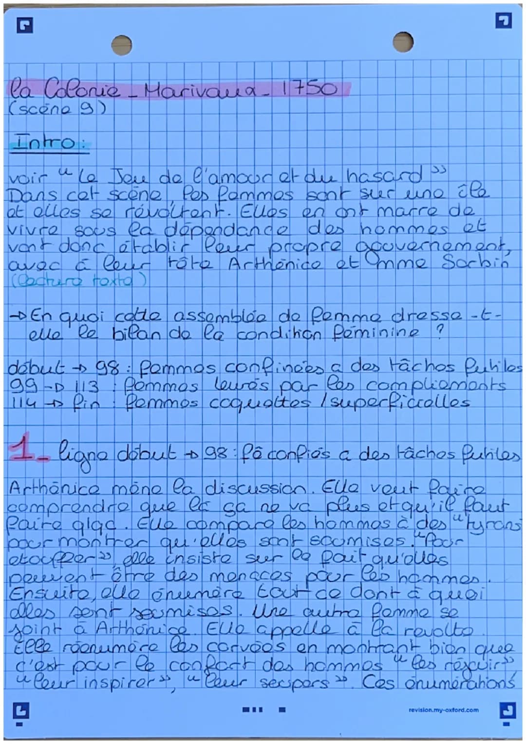 la Colorie - Marivaua- 1750
(scene 9)
Intro:
voir u le Jeu de l'amour et du hasards
Dans cet scene, Pes femmes sont sur une île
at elles se 
