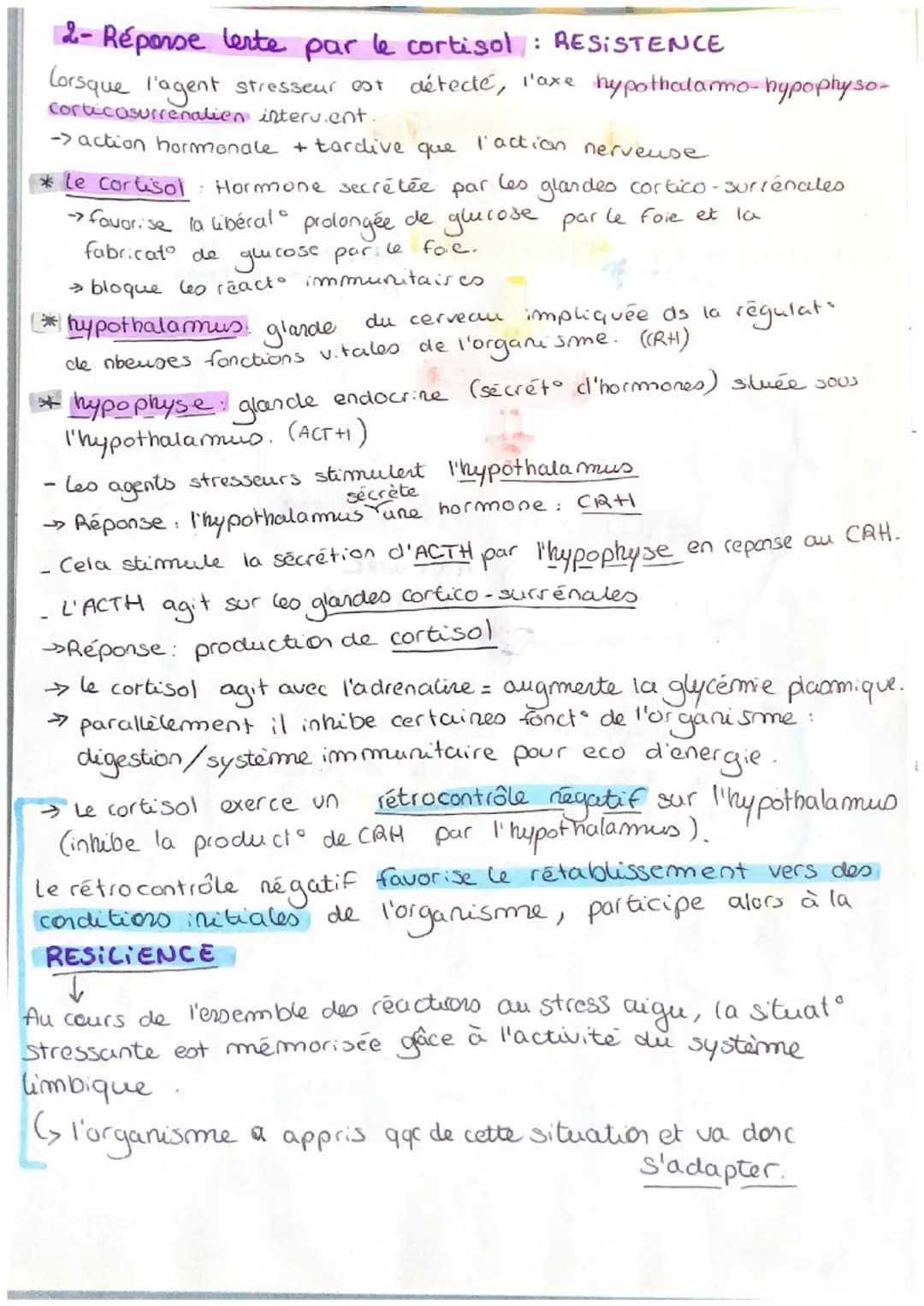 CH6: Stress aigu et adaptation de l'organisme
manifestations:
hyperventillation
freq cardiaque
dilatalo pupille
0
bon stress:
Energie
motiva