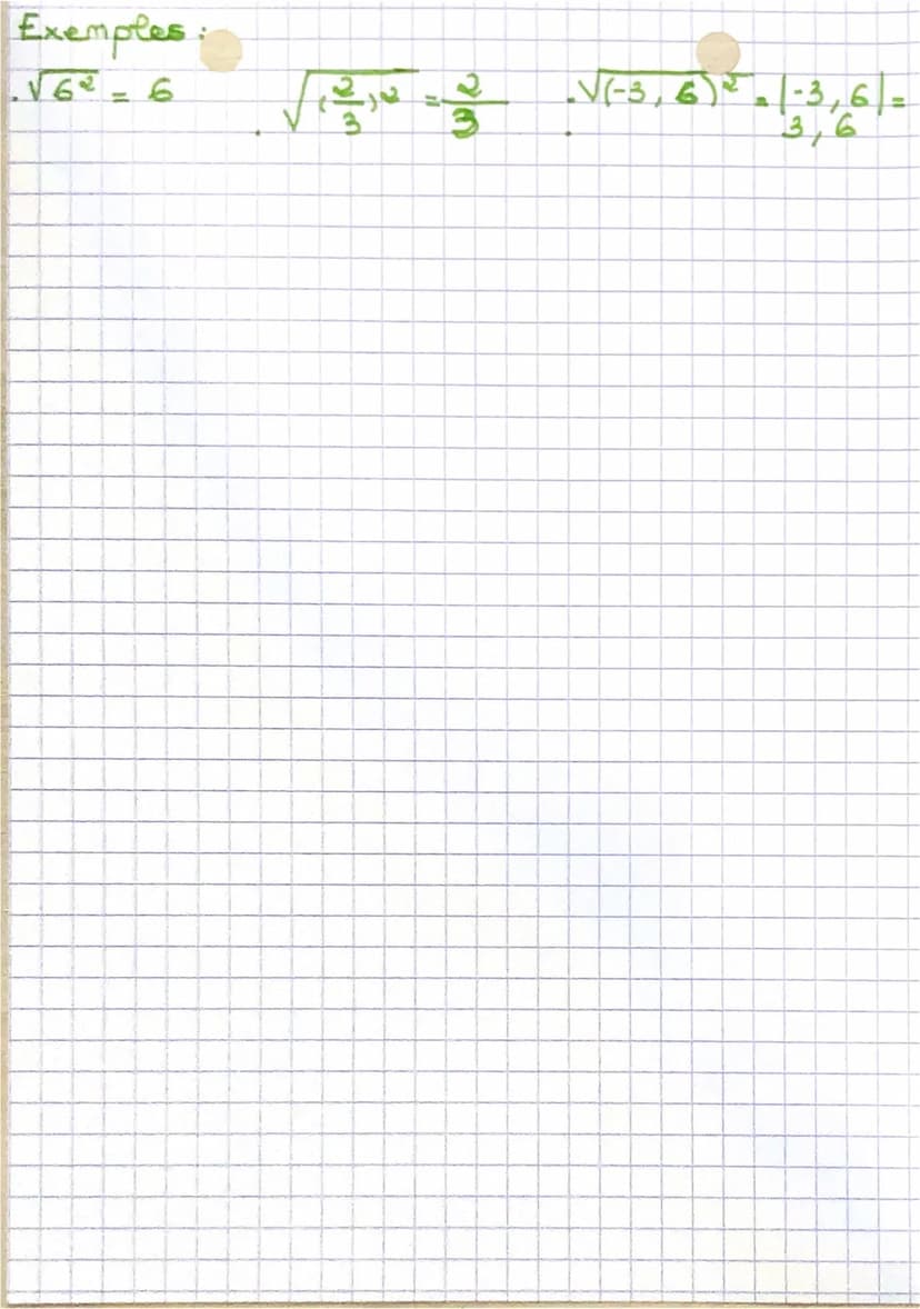 I/ Racines cartées importantes.
√121 = 11 / √144
A Le nombre au carre peut être positif
négatif
II/ Proprietes
Exemples:
V3600
√5
X
V 45
Exe