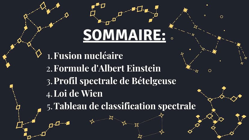 Problématique : Expliquez l'origine du
rayonnement des étoiles et comment les
astrophysiciens sont capables de déterminer la
catégorie de co