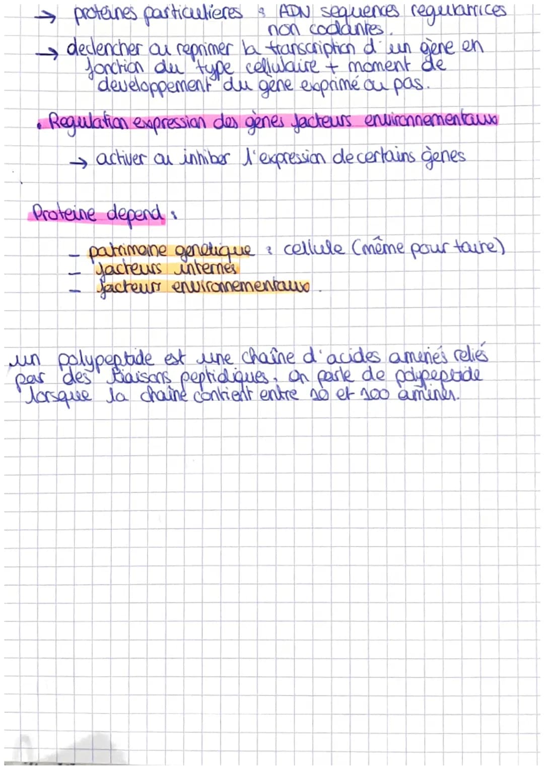 CHAPITRE 4: L'EXPRESSION DU PATRIMOINE GENETIQU
I: LES PROTEINES RESULTAT DE L'INFORMATION GEN ETIQUE
proteine = sequence d'acide amine → se