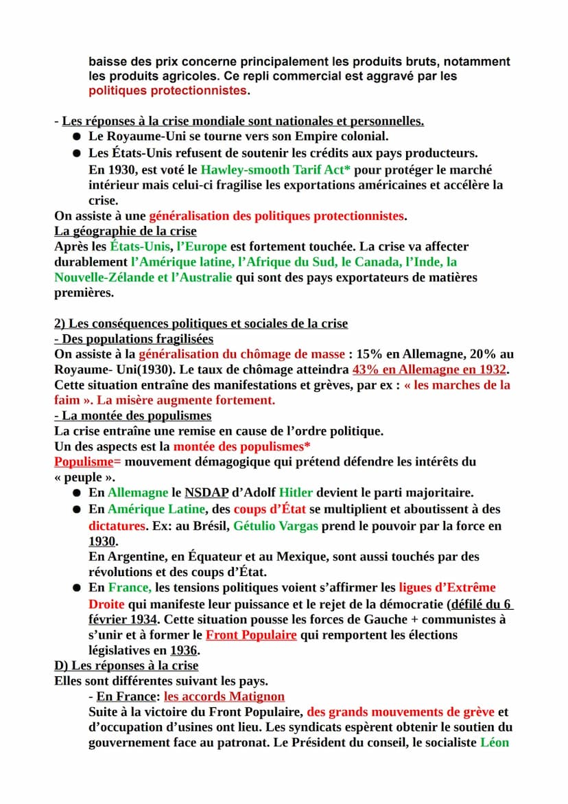 Histoire : Les relations entre les puissances et l'opposition des modèles
politiques, des années 1930 à nos jours >>
Thème I: Fragilités des