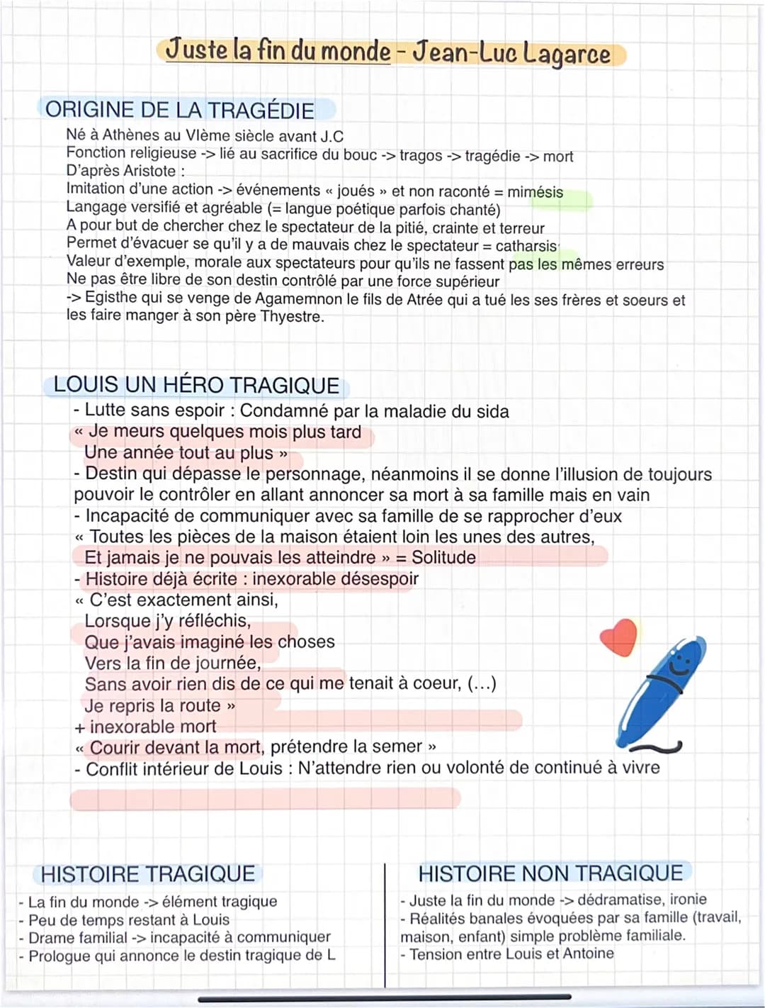 Juste la fin du monde - Jean-Luc Lagarce
ORIGINE DE LA TRAGÉDIE
Né à Athènes au Vlème siècle avant J.C
Fonction religieuse -> lié au sacrifi