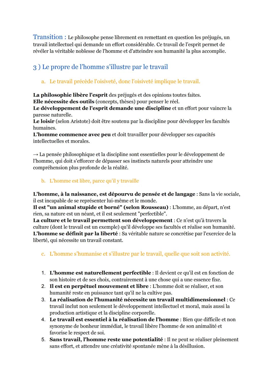 (5/17)
Le travail:
(Séquence 2, partie 2)
Introduction :
Caractéristiques de l'humanité :
• L'humanité se manifeste à travers des qualités d