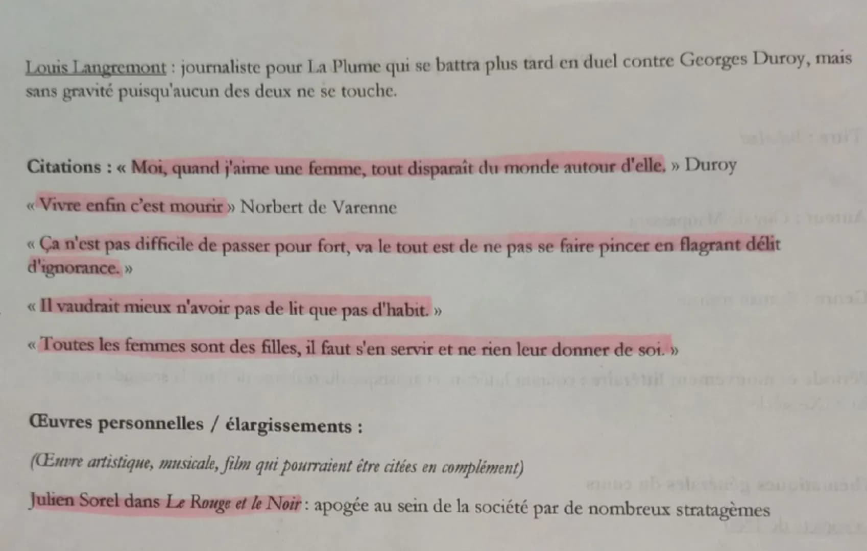 Titre: Bel-Ami
Auteur: Guy de Maupassant
Genre: Roman réaliste
Fiche de révision pour la dissertation
Période et mouvement littéraire : cour