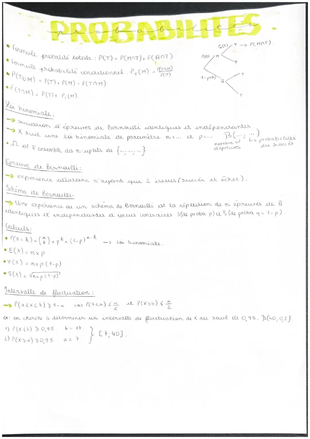 Probabilité spé mathématiques terminale 