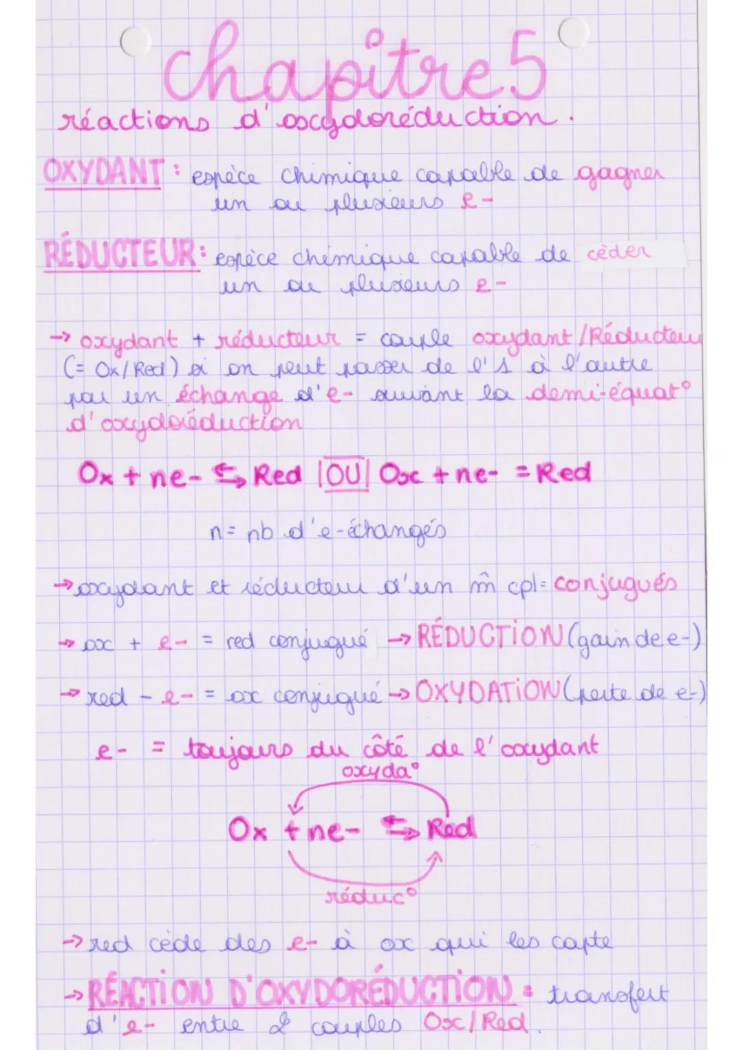 Réactions d'oxydo-réduction