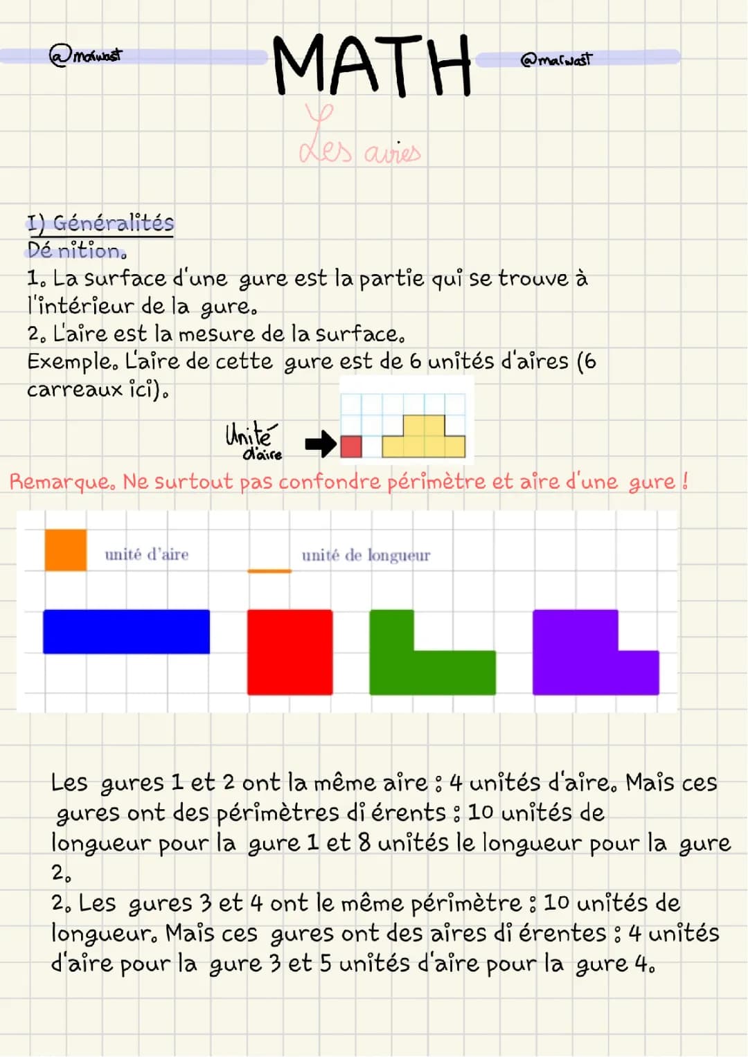 Calcul d'aires et figures géométriques - Formules et exercices PDF