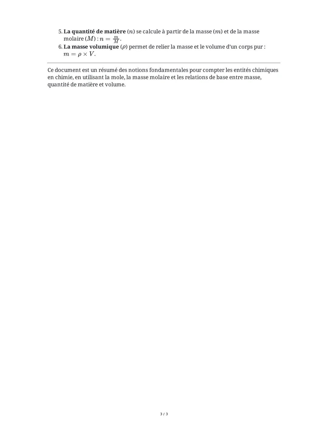 Comment Compter des Entités Chimiques ?
I) Définition d'un Paquet de Référence: La Mole
Tout échantillon macroscopique de matière contient u