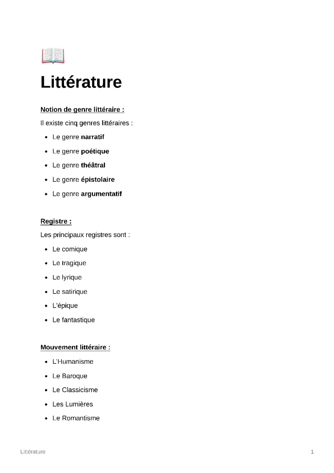 Littérature 