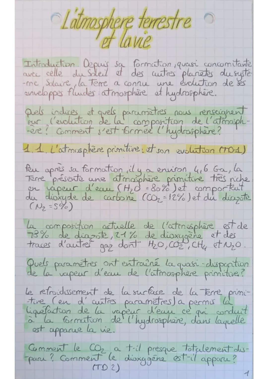 L'atmosphere terrestre
Introduction. Depuis sa formation, quasi concomitante
avec celle du Soleil et des autres planetes du syste
-me Solair