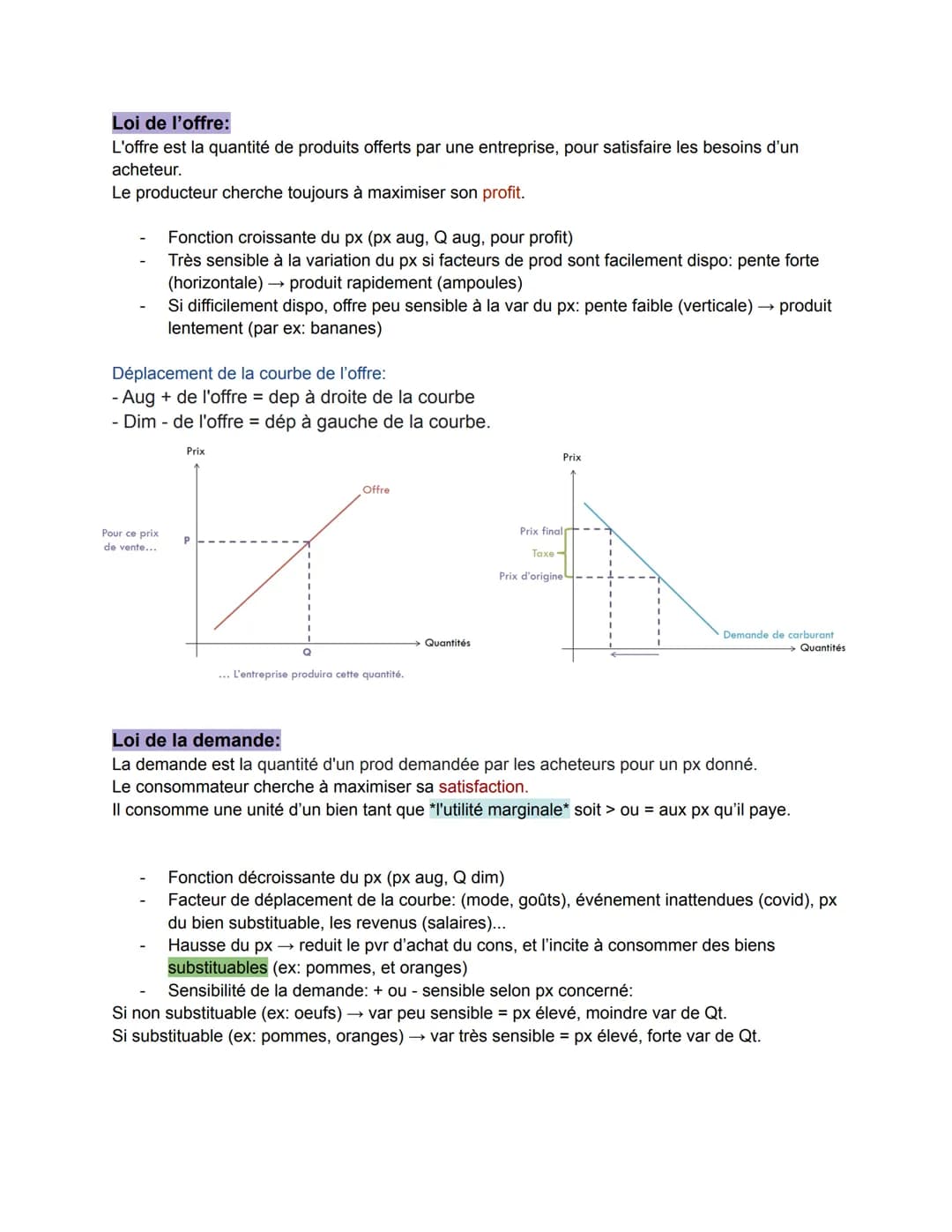 Chapitre 1:
Objectif:
●
●
●
Comment un marché concurrentiel fonctionne-t-il?
Savoir la loi de l'offre
Savoir la loi de la demande
Savoir def