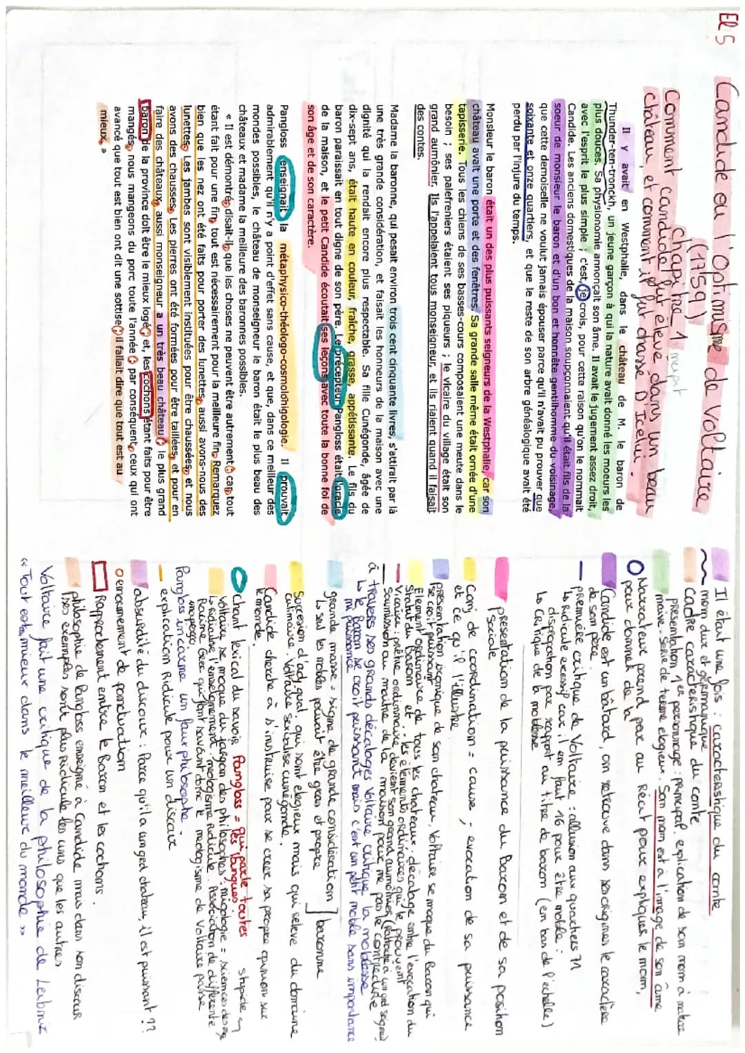 Explication linéaire: chap 1 candide 